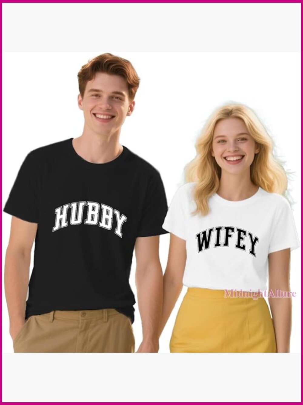 Matching Couples Shirts Wifey Hubby T-Shirt Tee Top